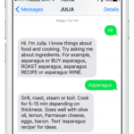 JULIA, the text chatbot who knows about food and cooking